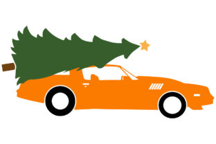 1979 Sports Car with Christmas Tree Illustrations