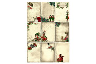 Christmas Alice in Wonderland Collage Illustrations