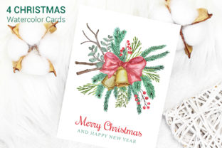 Christmas Cards Watercolor Clipart Illustrations