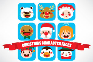 Christmas Character Faces Illustrations
