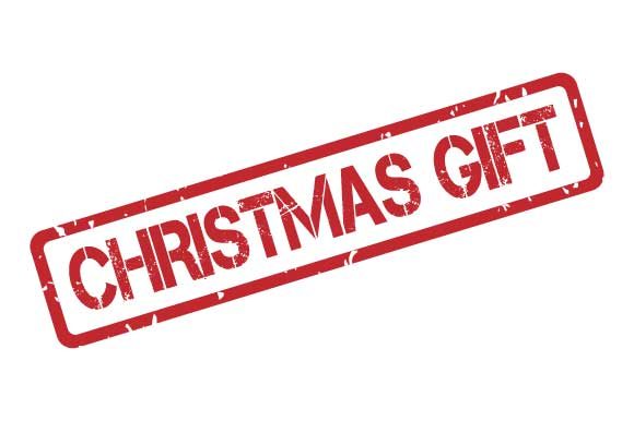 Christmas Gift Rubber Stamp Stencil Illustrations