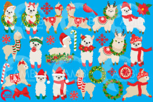 Christmas Llama Clipart for Illustrations