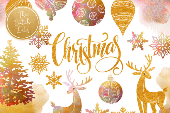 Christmas Ornaments Clipart Set for Editorial Design