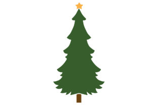 Christmas Tree with Gold Star Illustrations