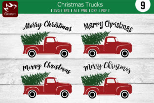 Christmas Truck with Pine Tree Illustrations