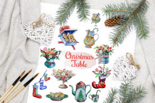 Christmas Watercolor Food Decoration Illustrations