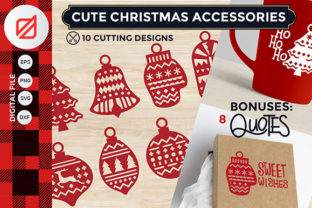 Cute Christmas Accesories Cutting File Illustrations