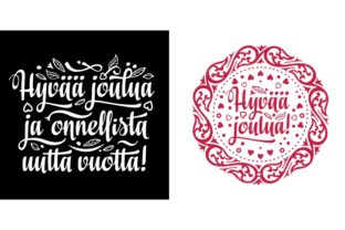 Finnish Text Christmas Hyvaa Joulua Illustrations