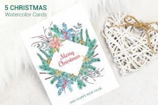Greeting Christmas Cards Set Illustrations