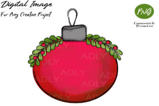 Red Christmas Ornament Ball Clipart for Illustrations