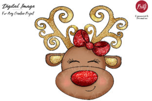 Reindeer Sublimation Christmas Clip Art Illustrations