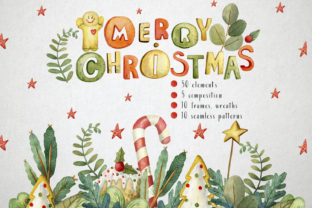 Sweet Christmas Watercolor Set for Festive Branding